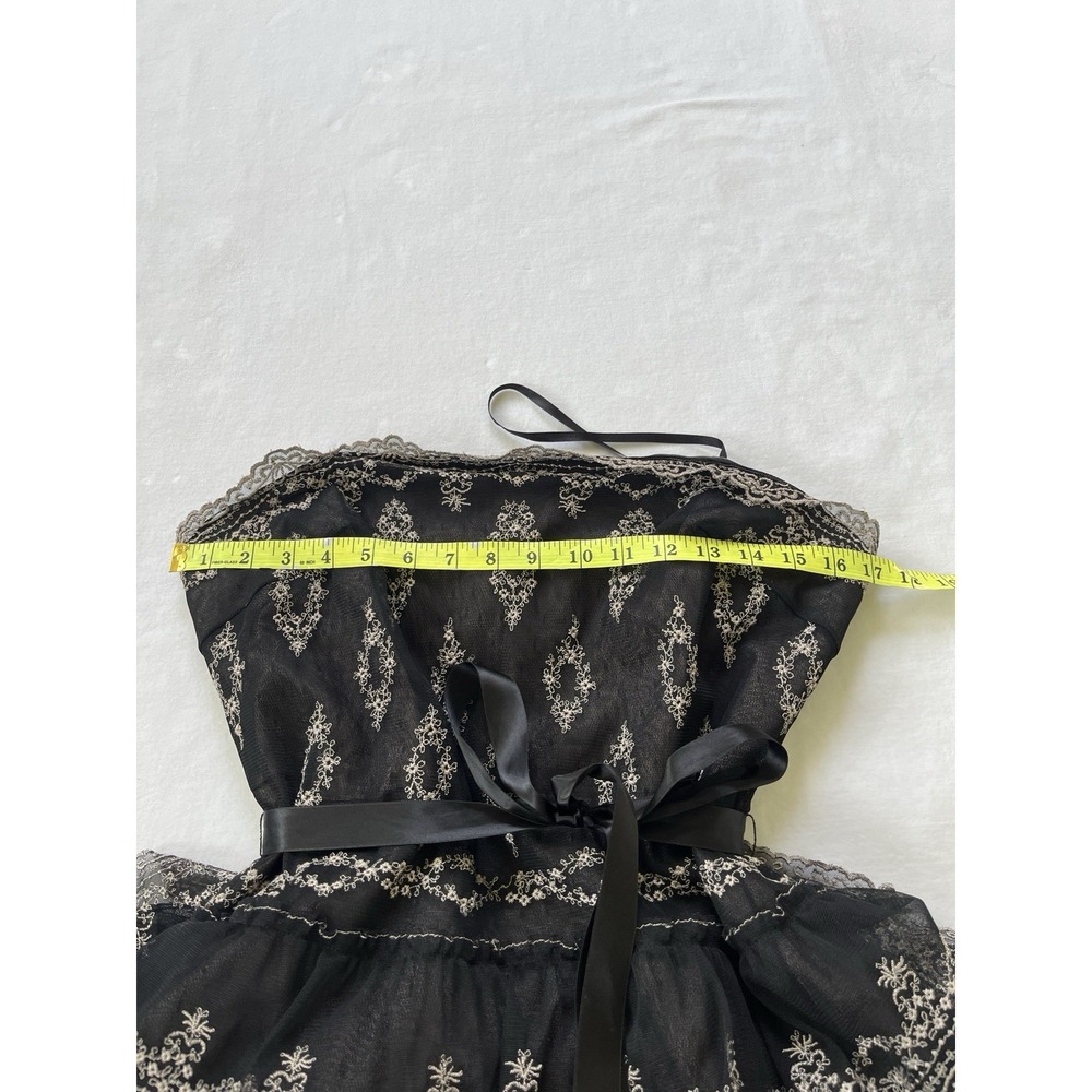 Y2K BCBG Maxazaria Cupcake Dress Strapless Evening Size 6 Lace Tulle Tiered Vtg - Picture 10 of 13